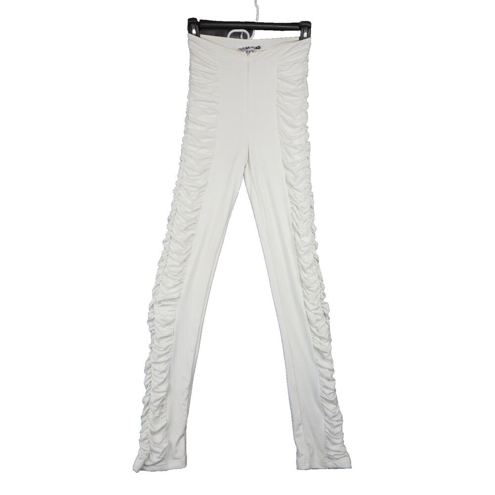 I.AM.GIA Estella Pant White Ruffle Revolve High Waisted Zipper Legging Size XXS